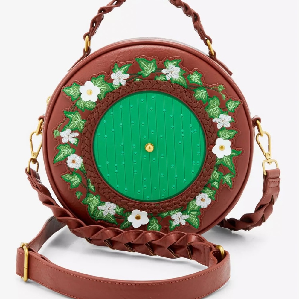 Loungefly The Lord of the Rings Floral Hobbit Door Figural Crossbody Bag - Picture 2 of 6